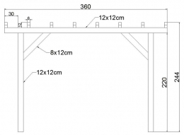 Pergola 3 x 3 m (sklon 0°)