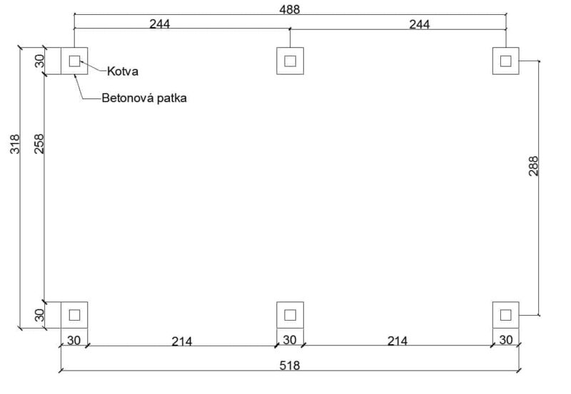 Garážové stání 3 x 5 m Pultová střecha - Image 2