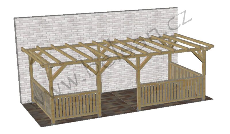 Pergola 5 x 3,5m (sklon 0°)