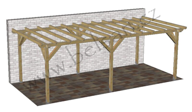 Pergola 5 x 4 m (sklon 0°)