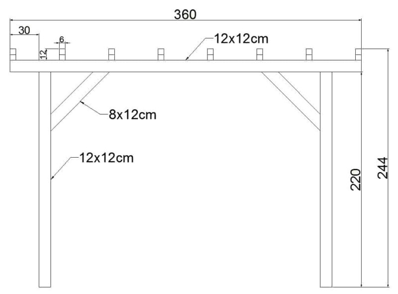 Pergola 3 x 2,5m (sklon 0°) - Image 2